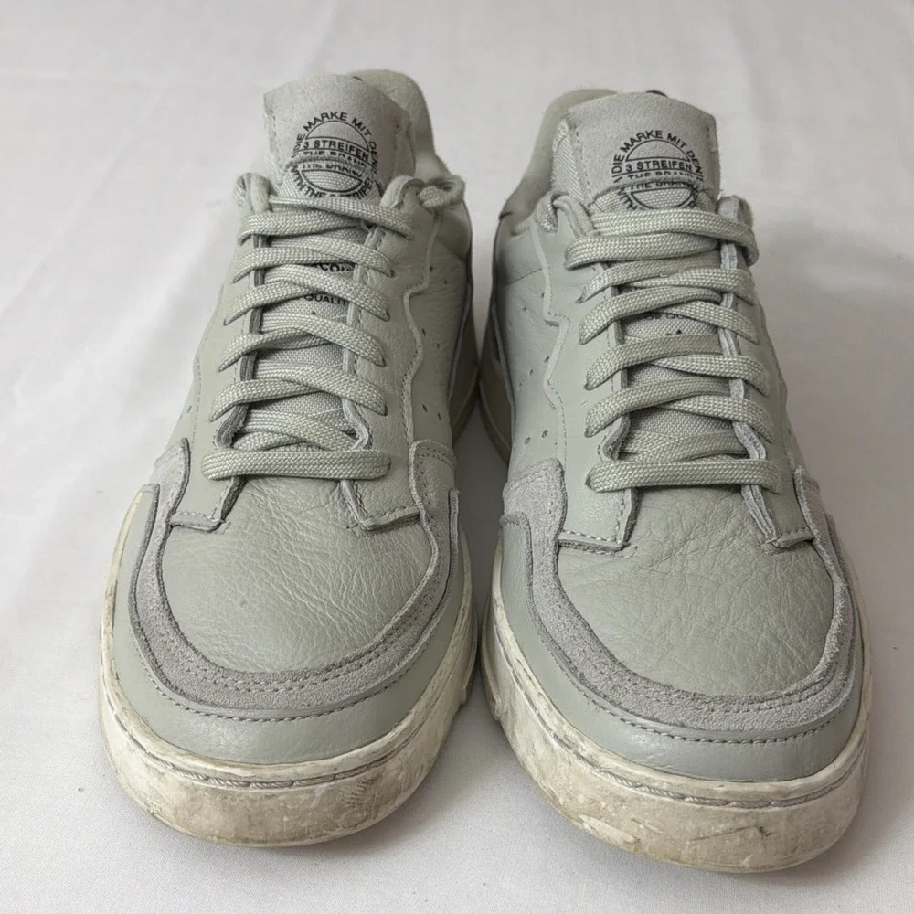Adidas Original Supercourt EE6045 Womens Sz 8.5 Shoes Fit Gym Ash Silver Leather